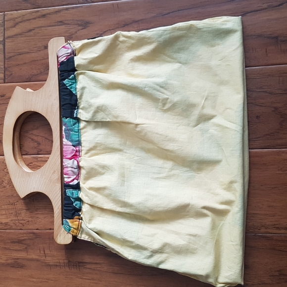 Vintage Baribocraft Deluxe Woodenware Wooden Handle Floral Fabric Purse - Picture 10 of 16